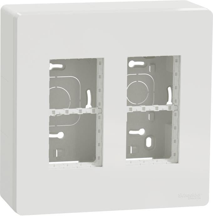 Моноблок за открит монтаж 2x4 мод. цвят Бял Unica System+ SE, SCHNEIDER ELECTRIC, NU122418