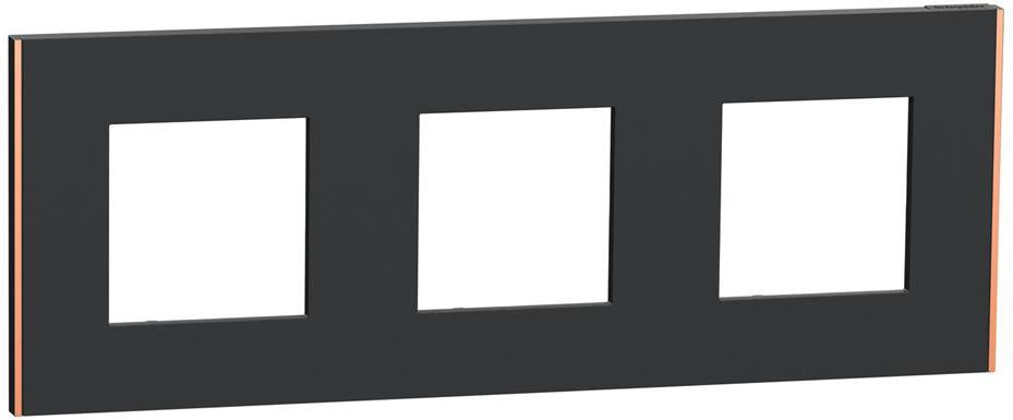 Лицева рамка 3х цвят Антрацит/Мед Unica Déco SE, SCHNEIDER ELECTRIC, NU600641