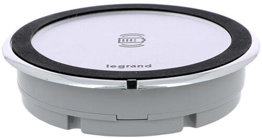 Модул за вграждане в бюро индуктивна зарядна станция 15W, Ø80mm, Incara Disq цвят Бял Legrand, LEGRAND, 77642L