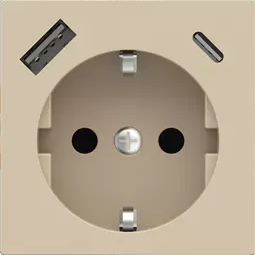 Лицев панел за контакт шуко и USB A+C 55x55 Fenix Beige Luxor EKINEX, EK-PSC-DE-USB-FBL
