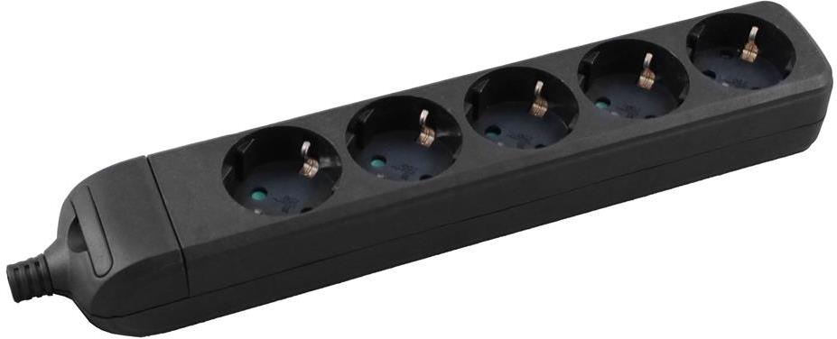 Разклонител ЧЕРЕН 5x2P+E без кабел Commel, COMMEL, C232-055