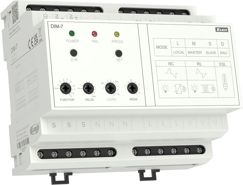 Димер универсален, LED 1500VA, DALI, модулно разширение, 230Vac, 6DIN, Elko EP, ELKO EP, DIM-7