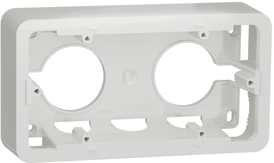 Конзола за открит монтаж 2х 2 мод. цвят Бял Unica Pro SE, SCHNEIDER ELECTRIC, NU840418