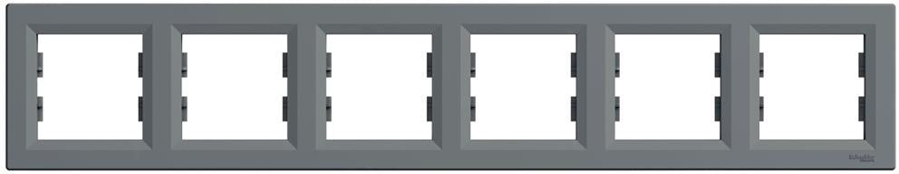 Рамка 6х цвят Стомана Asfora SE, SCHNEIDER ELECTRIC, EPH5800662