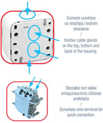 Бутон с подсветка за открит монтаж IP55 цвят Бял Bura Commel, COMMEL, C043-206
