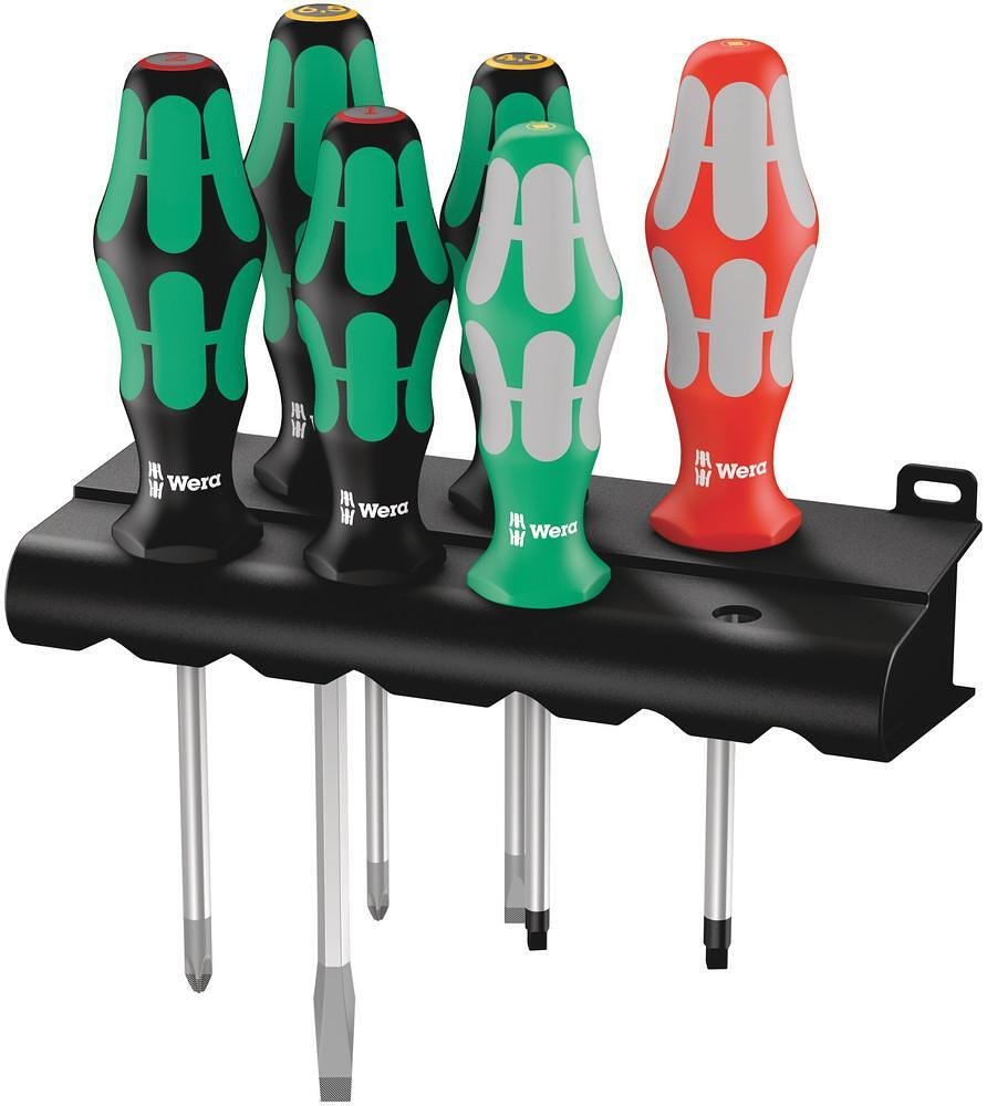 Комплект отвертки, 2x шлиц, 2x PH и 2x квадрат, 3xx/6 Kraftform Plus Wera - W347778