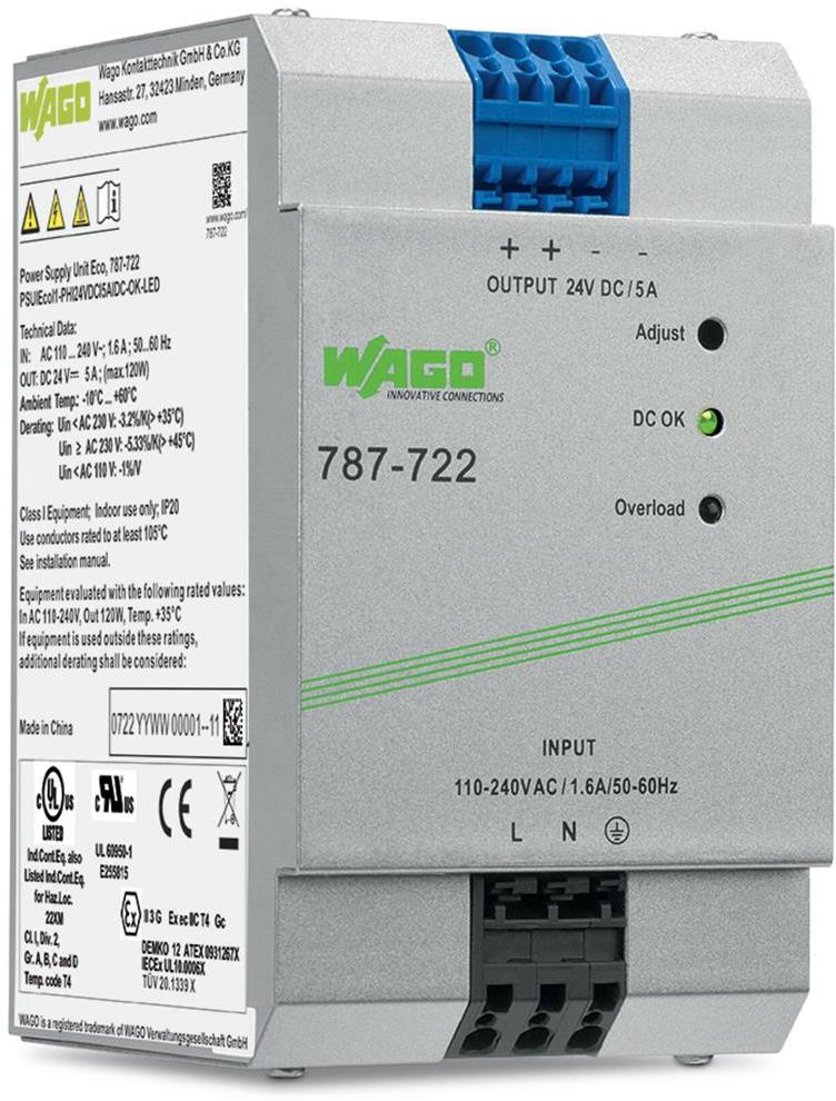 Захранващ блок 1P In:100...240Vac Out:24Vdc 5A Wago