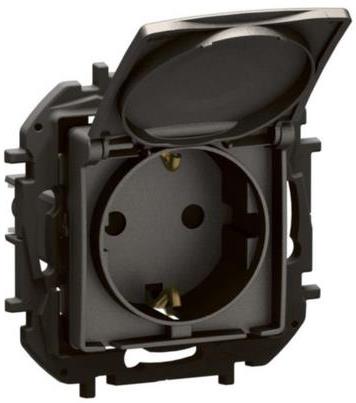 Контакт ШУКО 16A с капак и детска защита цвят Сив Niloe New Legrand, LEGRAND, NP3129MG