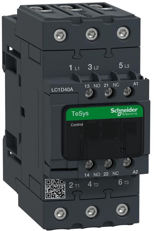 Контактор TeSys D 3P 18.5kW (40A AC-3) 1NO-1NC 220V 50/60Hz EverLink SE, SCHNEIDER ELECTRIC НИСКО НАПРЕЖЕНИЕ, LC1D40AM7