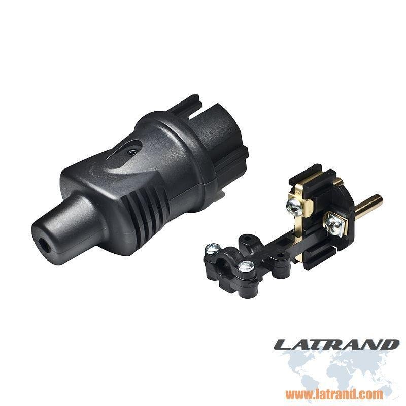 Атра Щепсел монофазен 16A  гумен IP 44 - 1328