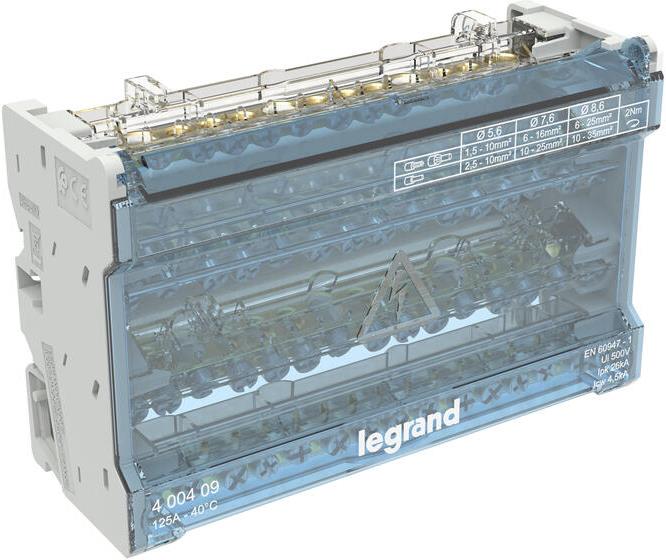 Разпределителен клемен блок 125A 4P 8 модула Legrand, LEGRAND НИСКО НАПРЕЖЕНИЕ, 400409
