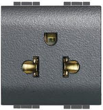 Контакт АМЕРИКАНСКИ стандарт 2P+E 2 мод. 16A цвят Антрацит LL Bticino, BTICINO, L4126S