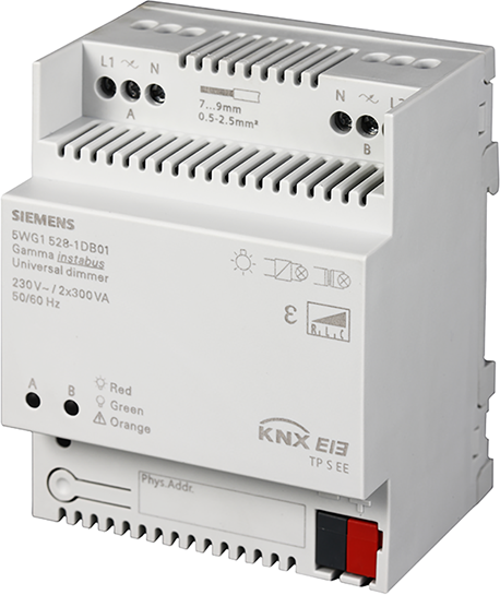 Димер универсален N528D01 2х 300VA 4DIN KNX Siemens, 5WG1528-1DB01