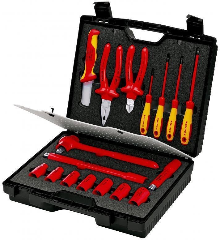 Комплект в куфар с 17 бр. инструменти VDE 1000V за електротехници, Knipex - K989911