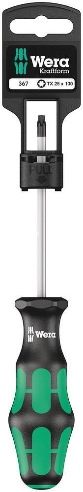 Отвертка TX 25x100, зелено-черна ръкохватка, 367 Kraftform Plus блистер Wera - W100063