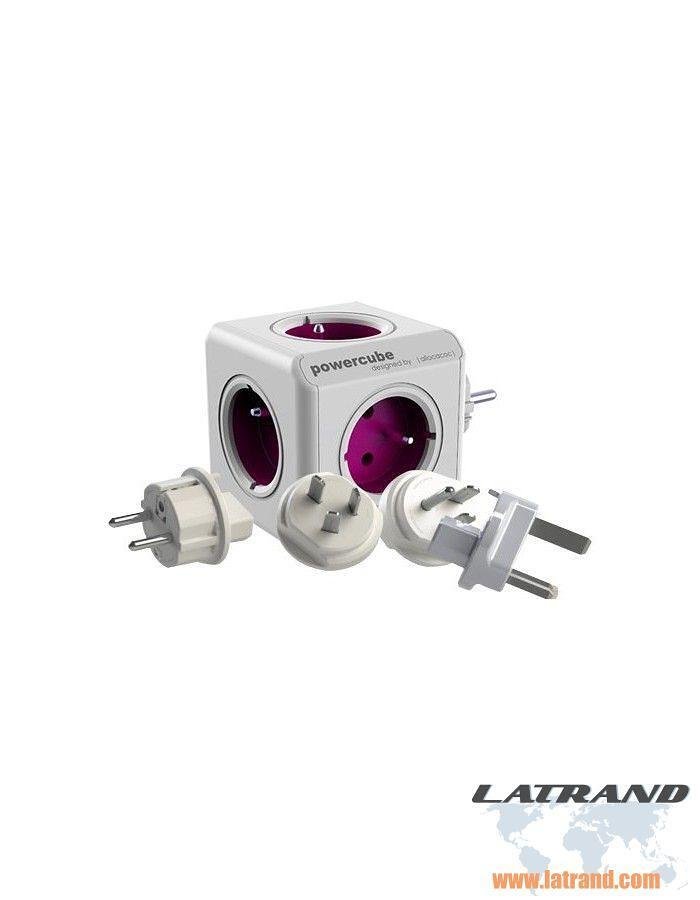 Разклонител Allocacoc POWER CUBE ReWirable USB 1810GY, 4 гнезда + 2 x USB, комплект щепсели, Сив , 1810GY/DERU4P