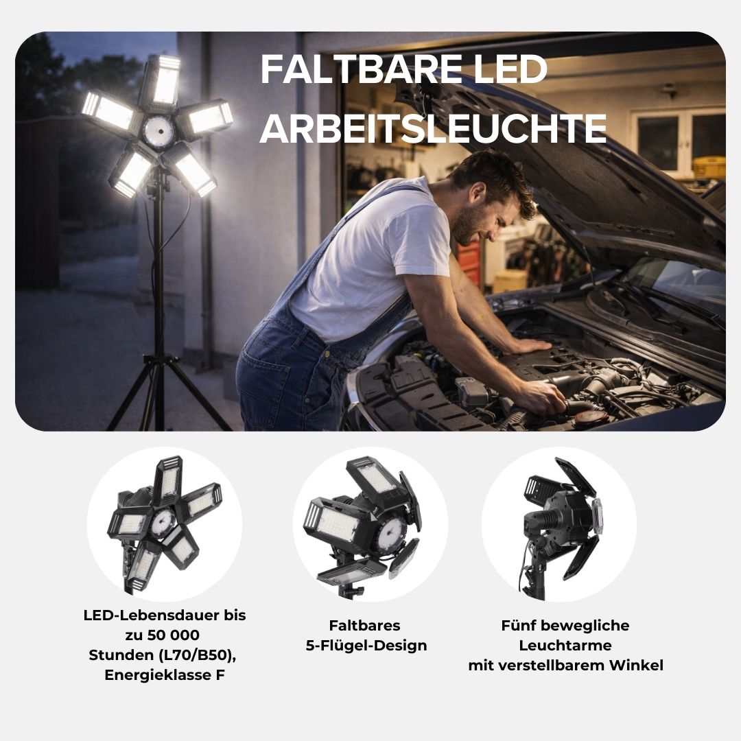 RIGEL LED Работна лампа със статив – 55W, 4950 lm, 6500K