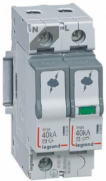Катоден отводител тип 2 SPD 40kA 320V 1P+N L Legrand, LEGRAND НИСКО НАПРЕЖЕНИЕ, 412244