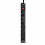 Разклонител PDU 19" 1U 8x ШУКО, с ключ, кабел 2м и щепсел универсален 16A Commel, COMMEL, C236-101