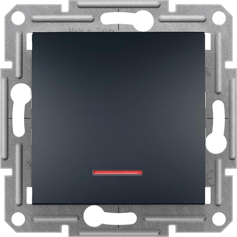 Девиаторен ключ с подсветка цвят Антрацит Asfora SE, SCHNEIDER ELECTRIC, EPH1500171