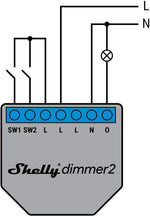 Микромодул Smart реле 1х димер 200VA без неутрала Shelly Dimmer 2 - 262184