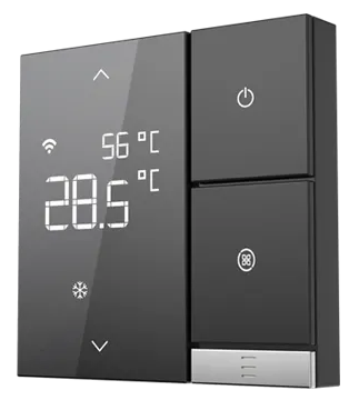 Термостат за отопление и охлаждане 5…35 °C, Wi-Fi и Modbus, за 2 тръбни вентилаторни конвектори, LinkedGo Smart HVAC - 260623, SHELLY, ST802-B