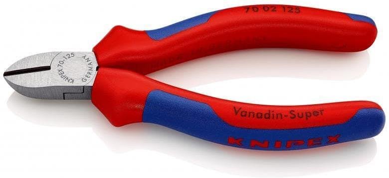 Клещи диагонални резачки, синьо-червена ръкохватка 125мм, Knipex - K7002125
