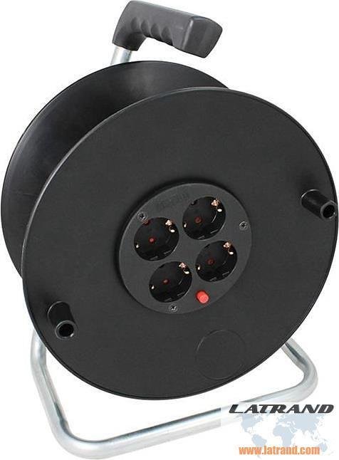 Празна макара за кабел PVC 230mm монофазна 4x16A 250V 3500W IP20 Commel - C0998