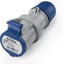 Промишлен подвижен контакт 2P+Е 16A IP54 серия Optima Scame, 313.1643 СИН