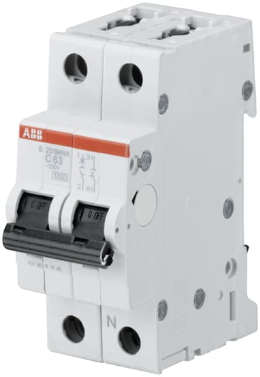 Автоматичен прекъсвач S201M 1P+N 6A крива С 10kA ABB, 2CDS271103R0064