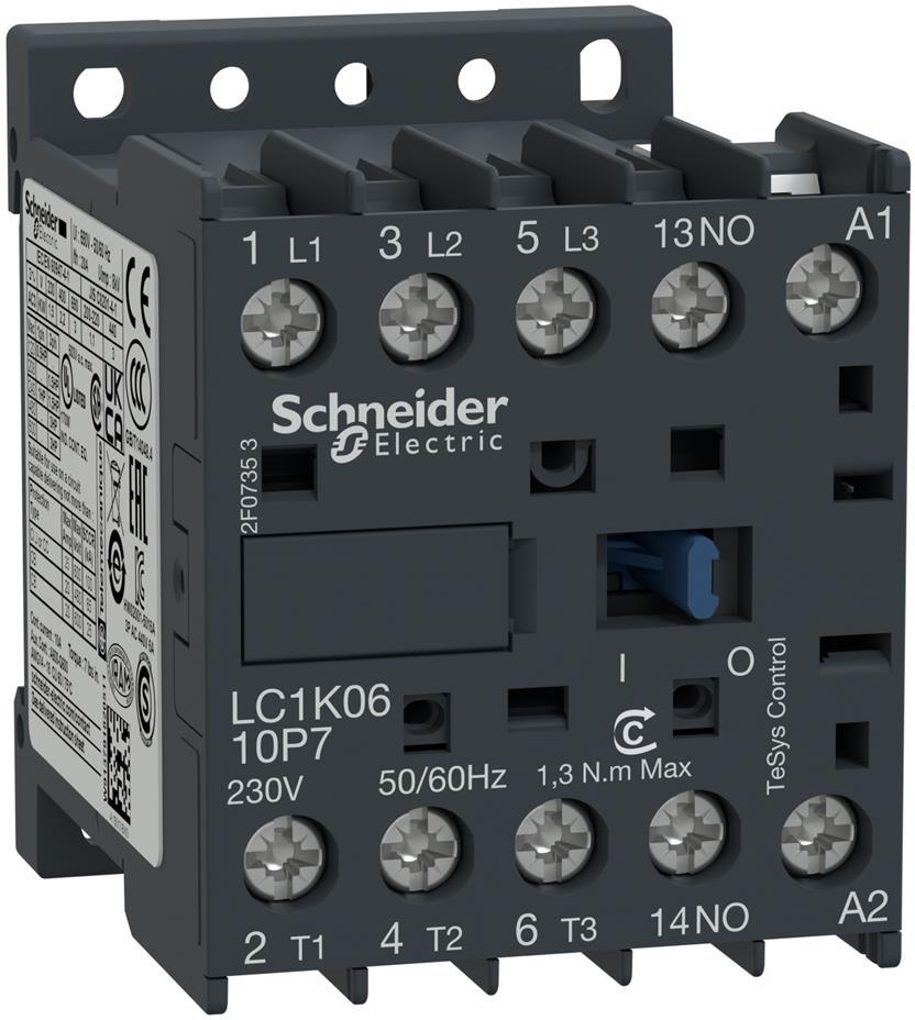 Контактор TeSys K 3P 2.2kW (6A AC-3) 1NO 24V 50/60Hz SE, SCHNEIDER ELECTRIC НИСКО НАПРЕЖЕНИЕ, LC1K0610B7