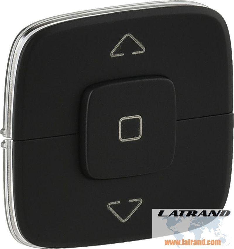 Лицев панел за ключ/бутон за щори цвят Черно Valena Allure Legrand - 755148