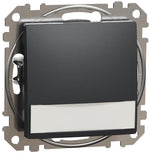 Бутон с подсветка 12V и етикет цвят Антрацит Sedna SE, SCHNEIDER ELECTRIC, SDD114143L