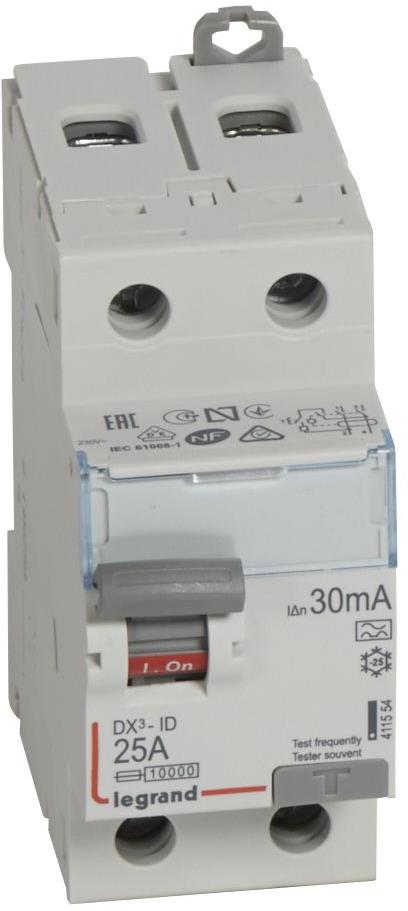 ДТЗ 2P 25A 30mА серия DX3 ID тип A Legrand, LEGRAND НИСКО НАПРЕЖЕНИЕ, 411554