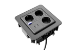Модул FlipAround с 3х Шуко и USB тип C+C, цвят Черен, Digitel, DIGITEL, DT15431