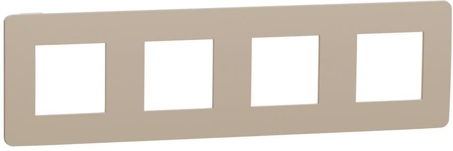 Лицева рамка 4х цвят Капучино / Крем Unica Studio Color SE /до изчерпване/, SCHNEIDER ELECTRIC, NU280827