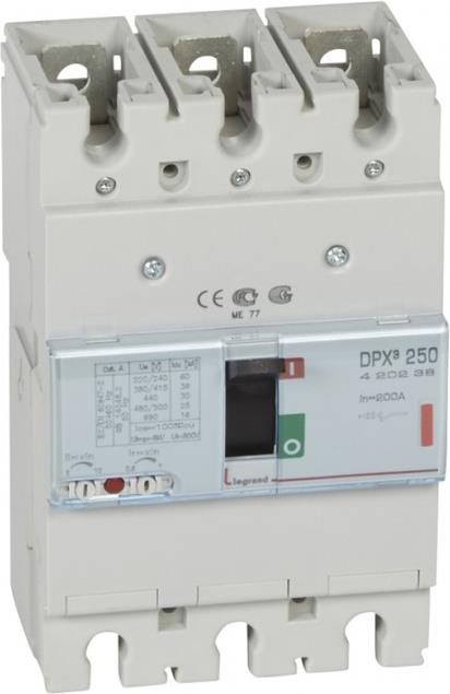 Автомат DPX3 250 TM 3P 200A 36кA регулируем (In x 0.8...1) Legrand, LEGRAND НИСКО НАПРЕЖЕНИЕ, 420238