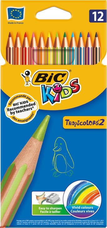 МОЛИВИ 12 ЦВЯТА TROPICOLORS BIC