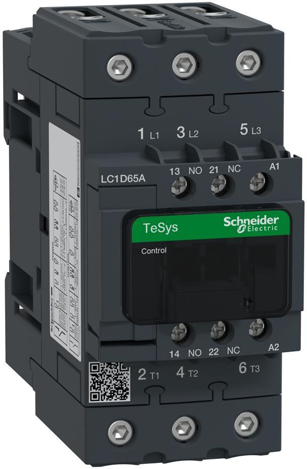 Контактор TeSys D 3P 30kW (65A AC-3) 1NO-1NC 48V 50/60Hz EverLink SE, SCHNEIDER ELECTRIC НИСКО НАПРЕЖЕНИЕ, LC1D65AE7
