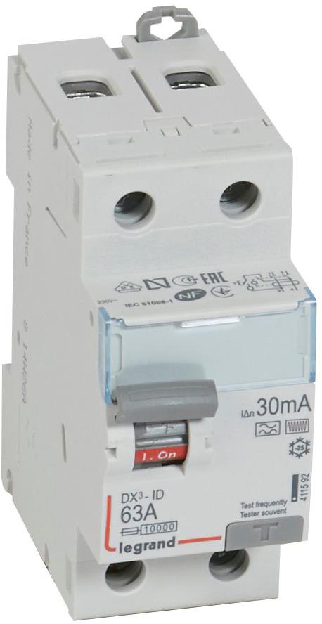 ДТЗ 2P 63A 30mА серия DX3 ID тип F Legrand, LEGRAND НИСКО НАПРЕЖЕНИЕ, 411592