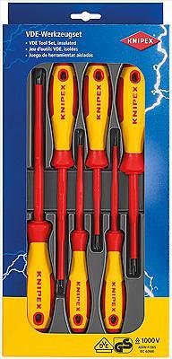 Комплект с 6 бр. отвертки VDE 1000V - 4х шлиц и 2х PH, Knipex - K002012V01