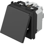 Контакт шуко 2P+E 16A 2 мод. с капаче цвят Черен мат Modul TEM, VM11BB