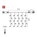 Коледни лампички разширение 100x LED топла светлина 1x2м IP44 CONNECT EMOS, D1EW01