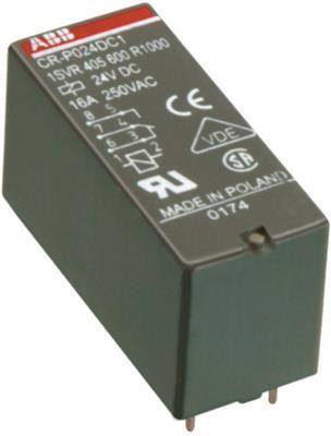 Реле интерфейсно CR-P 230 VAC, 8A, 2 превключващи контакта, монтаж в цокъл ABB, 1SVR405601R3000
