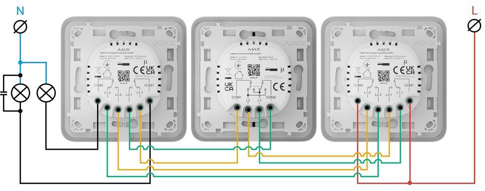 Кръстат Smart ключ механизъм, без неутрала, LightCore Ajax, AJAX, 87795.142.NC