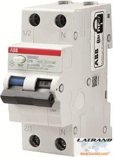 ДТЗ 1P+N комбинирана АC 20A 30mA 6kA крива С серия DSH201 2 мод. ABB - 2CSR255070R1204