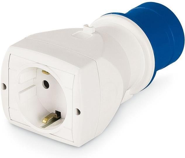 Индустриален адаптер от евро щепсел 2P+Е 16A към шуко 16A серия Adapto Scame-610.373