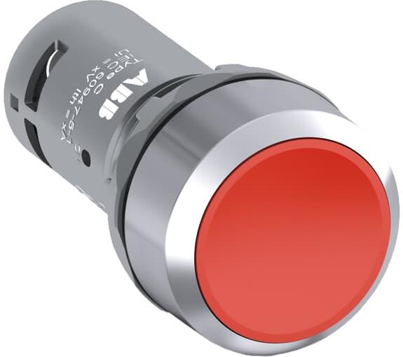 Бутон червен CP1-30R-01 1NC хромиран ринг Ø22mm Compact ABB, 1SFA619100R3041
