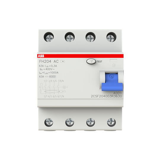 ДТЗ 4P 25А 300mА серия FH204 тип AC ABB, 2CSF204003R3250