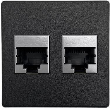 Модул IMP с 2х RJ45 Cat.6A цвят Черен, ABL, ABL Сърбия, 2T0010DD